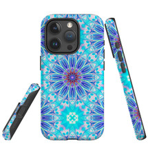 For iPhone 15 Pro Case Tough Protective Cover, Psychedelic Blues | Protective Covers | iCoverLover Australia