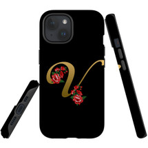 For iPhone 15 Case Tough Protective Cover, Embellished Letter V | Protective Covers | iCoverLover Australia
