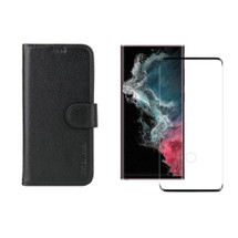 iCoverLover For Samsung Galaxy S22 Ultra Wallet Case + Full Glass Screen Protector
