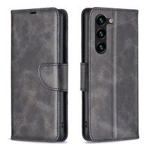 For Samsung Galaxy S24 Ultra, S24+ Plus or S24 Case - Lambskin Texture, Folio PU Leather Wallet Cover with Card Slots, Lanyard, Black | iCoverLover.com.au
