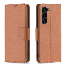 For Samsung Galaxy S24 Ultra, S24+ Plus or S24 Case - Lychee Folio Wallet PU Leather Cover, Kickstand, Brown | iCoverLover.com.au