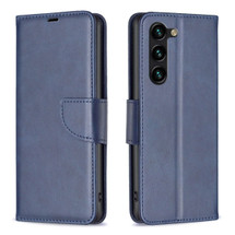 For Samsung Galaxy S24 Ultra, S24+ Plus or S24 Case - Lambskin Texture, Folio PU Leather Wallet Cover with Card Slots, Lanyard, Blue | iCoverLover.com.au