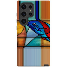 Dolphin On Stained Glass Protective Cover for Galaxy S24 Ultra, S24+ Plus, S24 | Aquatic Toughness