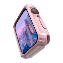 For Apple Watch Series 9, 41-mm Case, Carbon Fibre Texture Cover Pink - iCoverLover Australia
