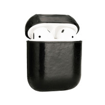 For AirPods 2nd Gen Case, Genuine Leather Protective Cover, Oil Wax Pattern Black | iCoverLover Australia