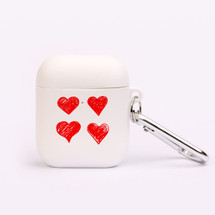 For AirPods 2nd Gen, Protective TPU Box, Snap Hook, Drawn Hearts | iCoverLover Australia