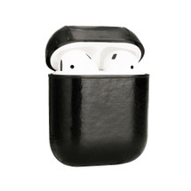 For AirPods 1st Gen Case, Genuine Leather Protective Cover, Oil Wax Pattern Black | iCoverLover Australia
