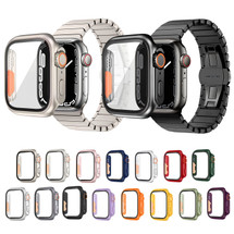 For Apple Watch Series 7, 41-mm Case,Tempered Film Hybrid PC Integrated Watch Case - iCoverLover Australia