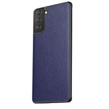 Samsung Galaxy S21 Case Genuine Leather Slim Fit Protective Cover Blue
