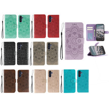 For Samsung Galaxy S25 Sunny Mandala PU Leather Case - Card Slots & Stand Cover | iCoverLover.com.au
