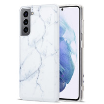 For Samsung Galaxy S21 Case, TPU Glossy Marble Pattern Protective Cover, White | iCoverLover.com.au | Phone Cases