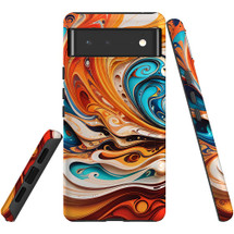 For Google Pixel 6 Tough Protective Case, Swirling Gold | iCoverLover Australia