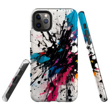 For iPhone 11 Pro Max Tough Protective Case, Dark Splatter | iCoverLover Australia