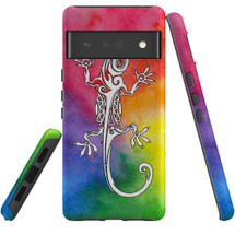 For Google Pixel 6 Pro Case Tough Protective Cover Rainbow Lizard | iCoverLover Australia