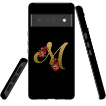 For Google Pixel 6 Pro Case Tough Protective Cover Embellished Letter M | iCoverLover Australia