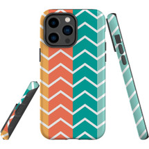 For iPhone 14 Pro Max Case Tough Protective Cover, Colourful ZigZag | iCoverLover Australia