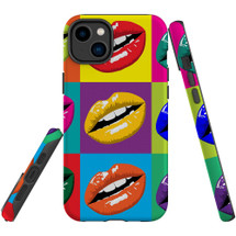 For iPhone 14 Plus Case Tough Protective Cover, Pop Art Lips | iCoverLover Australia