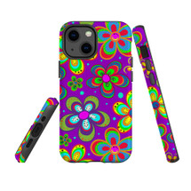 For iPhone 13 mini Case, Protective Back Cover,Purple Floral Design | iCoverLover Australia