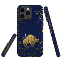For iPhone 14 Pro Case Tough Protective Cover, Taurus Drawing | iCoverLover Australia