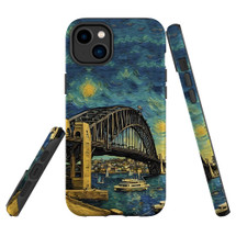 For iPhone 14 Tough Protective Case, Painting Of The Harbour Bridge | iCoverLover Australia