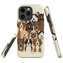 For iPhone 14 Pro Case Tough Protective Cover, Seamless Dogs | iCoverLover Australia
