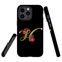 For iPhone 14 Pro Case Tough Protective Cover, Embellished Letter H | iCoverLover Australia