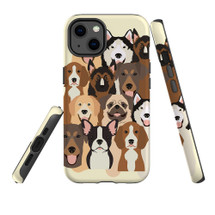 For iPhone 13 Case, Protective Back Cover, Seamless Dogs | iCoverLover Australia