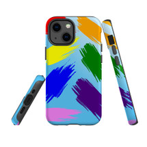 For iPhone 13 mini Case, Protective Back Cover, Rainbow Brushes | iCoverLover Australia