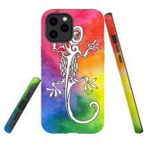 For iPhone 12 Pro Max Case, Protective Back Cover, Rainbow Lizard | iCoverLover Australia
