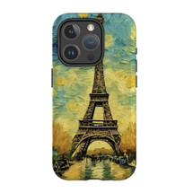 For iPhone 15 Pro Tough Case Compatible with MagSafe, Eiffel Tower Painting | iCoverLover Australia