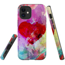 For iPhone 12 Mini Case Tough Protective Cover Heart Painting | iCoverLover Australia