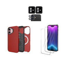 iPhone 17 Tough Red Case Compatible with Magsafe + 2X Screen + 2X Lens Protectors