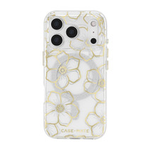 For iPhone 17 Pro Case-Mate Floral Gems Compatible with MagSafe Cover Gold | iCoverLover Australia