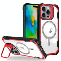 For iPhone 16 Pro Max Case, Clear Acrylic with Lens Holder, Compatible with MagSafe Cover, Red | iCoverLover Australia