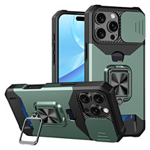 For iPhone 16 Pro Max Case, Protective Camera Shield, Card Slot Armour Cover, Dark Green | iCoverLover Australia