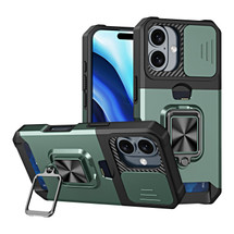 For iPhone 16 Case, Protective Camera Shield, Card Slot Armour Cover, Dark Green | iCoverLover Australia
