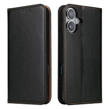 For iPhone 16 Plus Case, Leather, Flip Wallet Folio Cover, Stand, Black | iCoverLover Australia