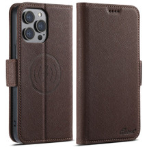 For iPhone 16 Pro Max Case Leather Flip Wallet Cover Stand Compatible with MagSafe Brown | iCoverLover Australia