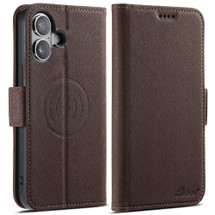 For iPhone 16 Plus Case Leather Flip Wallet Cover Stand Compatible with MagSafe Brown | iCoverLover Australia