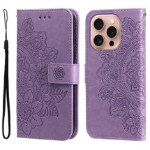 For iPhone 16 Pro Case, Flower Mandala PU Leather Folio Wallet Cover, Light Purple | iCoverLover Australia