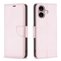 For iPhone 16 Case, Lychee Texture Folio PU Leather Wallet Cover, Rose Gold | iCoverLover Australia