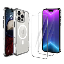 iCoverLover For iPhone 16 Pro Case Compatible with MagSafe + [2-Pack] Tempered Glass Screen Protectors, Clear | iCoverLover Australia