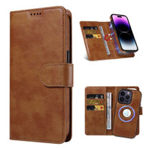 For iPhone 14 Pro Max Case Detachable Wallet Cover Compatible with MagSafe Brown | iCoverLover Australia