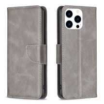 For iPhone 16 Pro Max Case, Lambskin Texture PU Leather Folio Wallet Cover, Grey | iCoverLover Australia