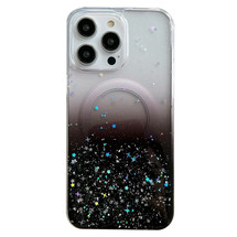 For iPhone 15 Plus Case, Compatible with MagSafe Clear Hybrid TPU Cover with Sparkling Glitter Finish, Black | iCoverLover Australia