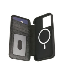 For iPhone 14 Pro Max Genuine Leather Case-Mate Wallet Folio MagSafe Cover, Black | iCoverLover Australia