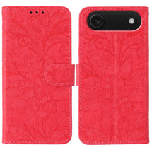 For iPhone Air Wallet Case - Elegant Lace Flower PU Leather Folio Cover, Red | iCoverLover Australia