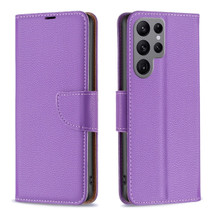 For Samsung Galaxy S24 Ultra Case - Lychee Folio Wallet PU Leather Cover, Kickstand, Purple | iCoverLover Australia
