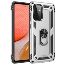 For Samsung Galaxy A72 5G/4G Shockproof TPU + PC Protective Case ,Ring Holder, Silver | iCoverLover Australia