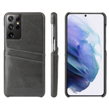 For Samsung Galaxy S21 Ultra Case Deluxe Leather Protective Cover Grey | iCoverLover Australia